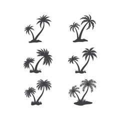 palm tree logo icon set