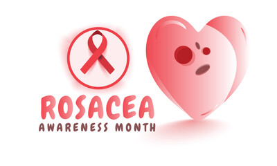 Rosacea Awareness Month. background, banner, card, poster, template. Vector illustration.
