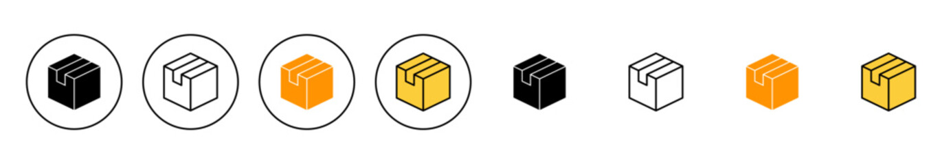Box icon set vector. box sign and symbol, parcel, package