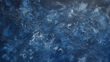 Obraz premium Blue acrylic material abstract background. Ocean, waves, and foaming. Brushed painted abstract background.Brush stroked painting.
