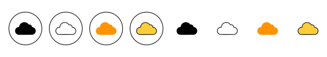 Cloud icon set vector. cloud sign and symbol