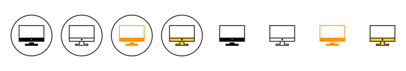 Computer icon set vector. computer monitor sign and symbol