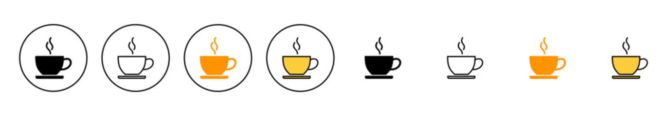 coffee cup icon set vector. cup a coffee sign and symbol
