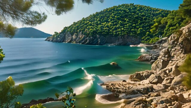 The amazing nature of Greece is the beautiful green Skopelos