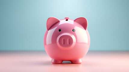 Image of a happy-faced pink piggy bank,  embodying successful financial choices