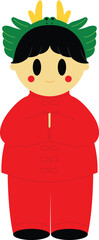 Chinese Cartoon character , Lunar new year , Chinese costume , Cute Chinese boy , Dragon costume , Dragon headband
