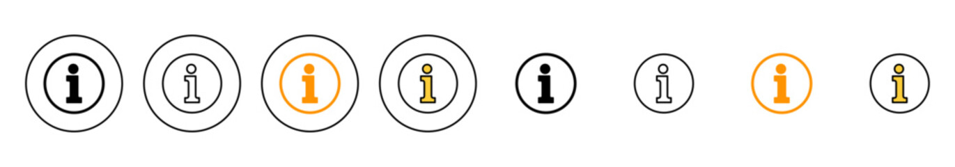 Information sign icon set vector. about us sign and symbol. question mark icon
