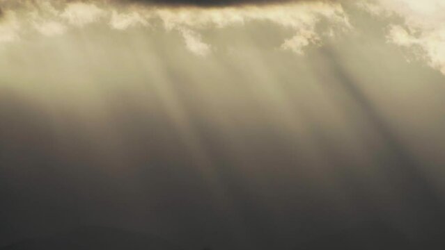 Tokyo, Japan - January 7, 2024:  crepuscular rays or Jacob's ladder