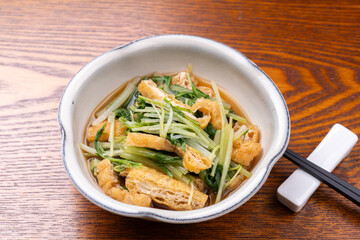 水菜と油揚げの煮びたし