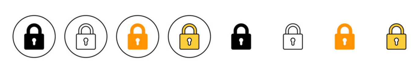 Lock icon set vector. Padlock sign and symbol. Encryption icon. Security symbol