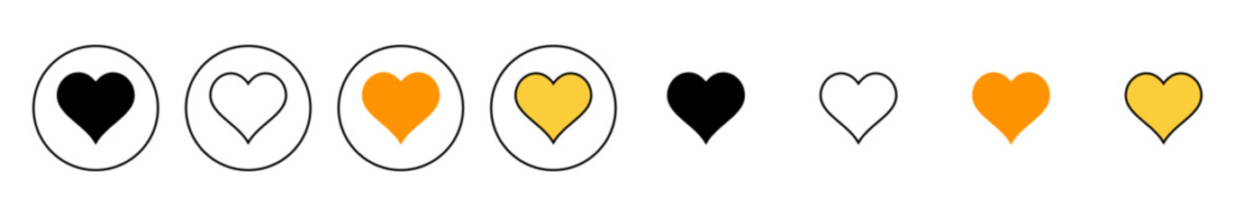 Love icon set vector. Heart sign and symbol. Like icon vector.