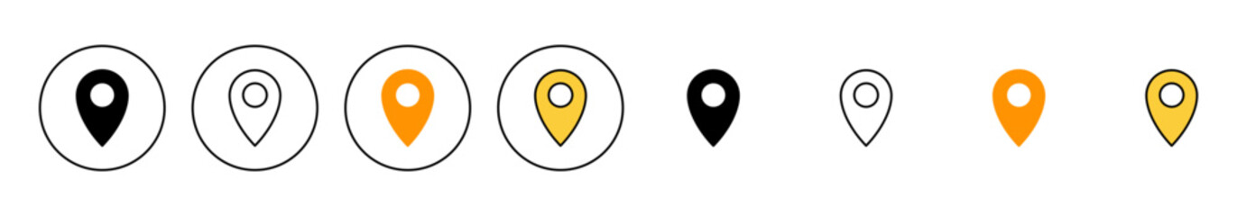 Pin icon set vector. Location sign and symbol. destination icon. map pin