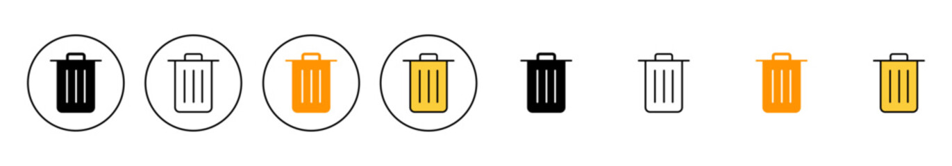 Trash icon set vector. trash can icon. delete sign and symbol. - obrazy, fototapety, plakaty