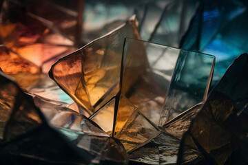 Fototapeta na wymiar Broken Glass Fracture Shards Concept Background