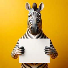 Zebra Holding a Placard