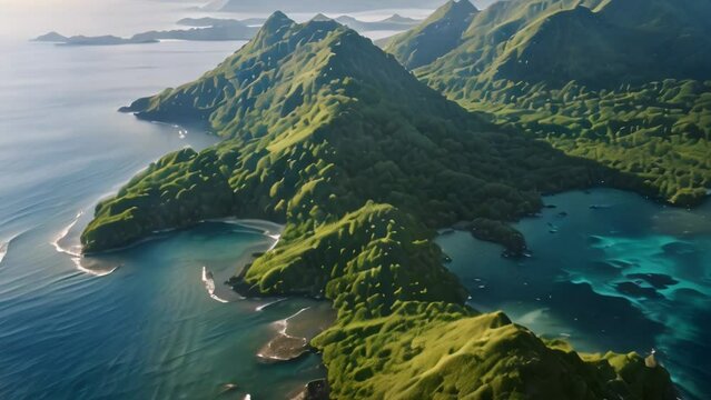 Aerial view of the Banda Islands, Maluku Islands, Indonesia