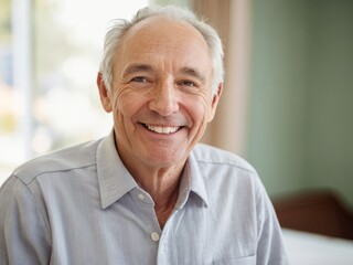Fototapeta na wymiar Portrait of an Elderly Man with a Gentle Smile
