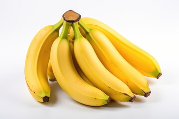 Bunch of bananas isolated on white background . generative ai