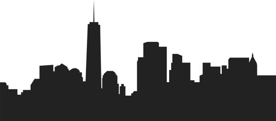 Yonkers city skyline silhouette. New york skyscraper illustration in vector - obrazy, fototapety, plakaty