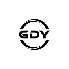 GDY letter logo design with white background in illustrator, cube logo, vector logo, modern alphabet font overlap style. calligraphy designs for logo, Poster, Invitation, etc. - obrazy, fototapety, plakaty