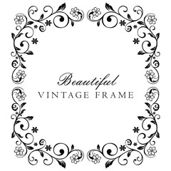 Gorgeous vintage floral frame with blank space