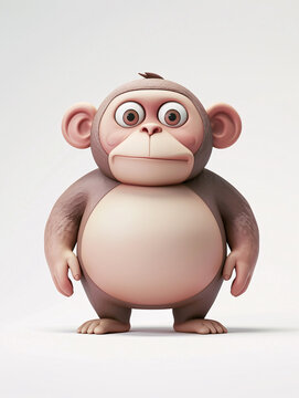 3d cartoon cute monkey ip image
