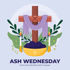 Wooden Cross Ash Wednesday Background