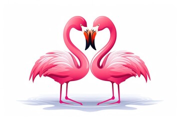 Valentine's Day creatures. swans symbolizing love with heart . Generative AI