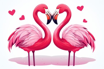 Valentine's Day creatures. swans symbolizing love with heart . Generative AI