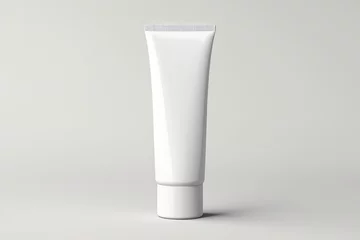 Fotobehang Blank white cosmetic tube mockup .generative AI © Phichitpon