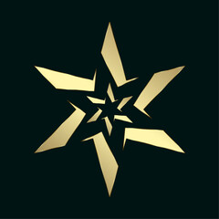 Luxury Star with 6 corners, premium stars on Dark background, vector illustration