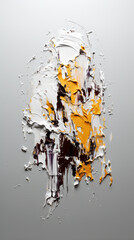 Abstract acrylic paint splashes isolated on white background.