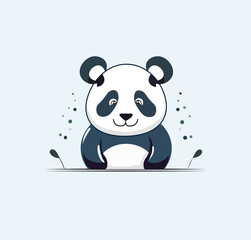 Urocza panda ilustracja - obrazy, fototapety, plakaty