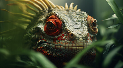Close up of a head of a lizard