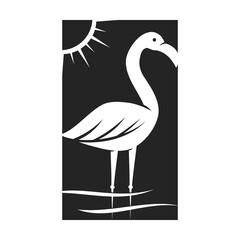 Flamingo Logo template Isolated. Brand Identity. Icon Abstract Vector graphic