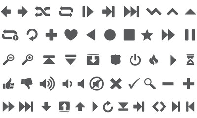 Music arrow icon collection