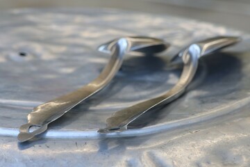 close up of a silver spoon