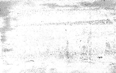 Abstract vector noise. Small particles of debris and dust. Distressed uneven background. Grunge texture overlay with rough and fine grains isolated on white background. 