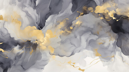 Fototapeta premium floral background with marble pattern. Watercolor Royal Blue background with elements of gold splashes. Great for backgrounds, websites, postcards, invitations, banners, brochures, brochures