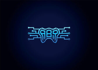 Letter ABQ Modern Technology Vector Monogram Dental care shape Logo