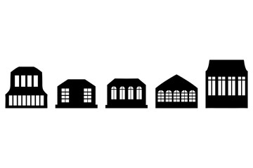 House icon set. Flat style vector