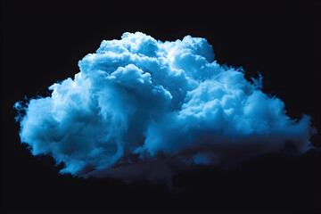 blue cloud isolated on black background - Powered by Adobe