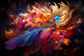 Colored feathers image