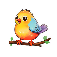 Illustration of a cute little bird on a white background