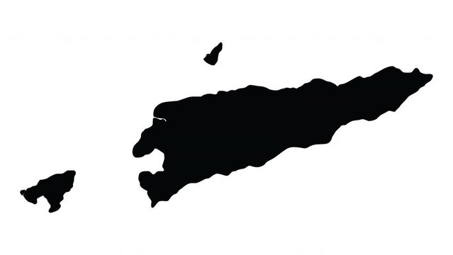 Animation forms a map icon for the country of Timor Leste