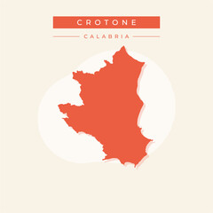 Obraz premium Vector illustration vector of Crotone map Italy