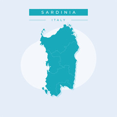 Vector illustration vector of Sardinia map Italy