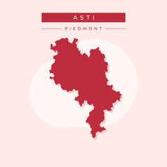 Vector illustration vector of Asti map Italy