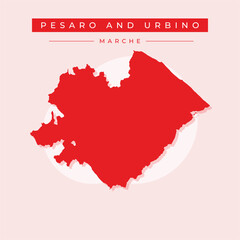 Vector illustration vector of Pesaro and Urbino map Italy