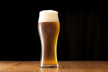 glass of beer on dark background